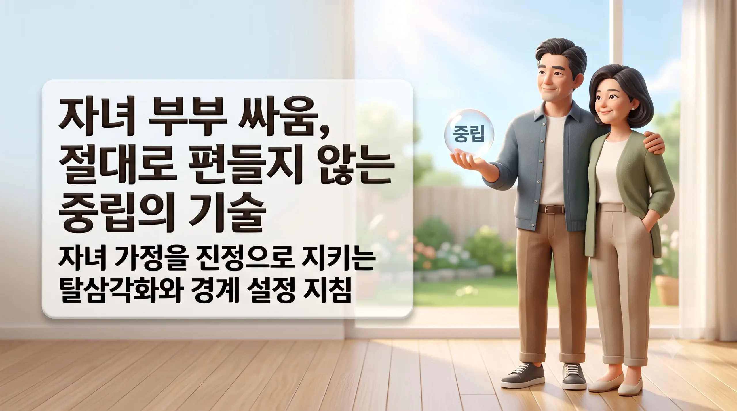 자녀 부부의 부부 싸움에 대처하는 부모의 자세 절대로 편들지 않는 중립의 기술